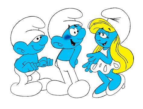 Smurfs: Clumsy, Bashful and Smurfette by GrishamAnimation1 on DeviantArt