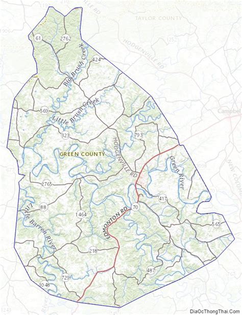 Map of Green County, Kentucky - Địa Ốc Thông Thái