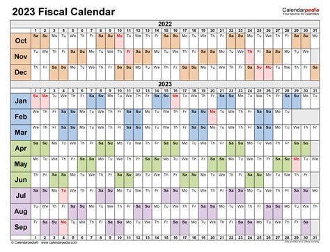 Government 2023 Fiscal Calendar