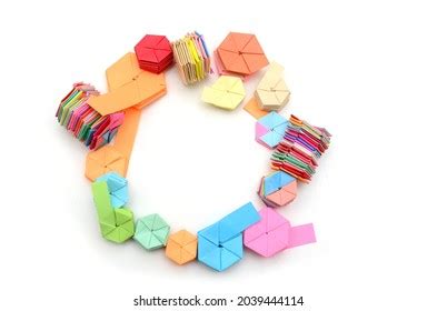 Set Colorful Hexagon Origami Modular Round Stock Photo 2039444114 ...