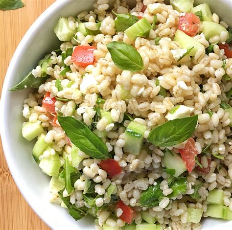 Barley Salad with Cucumbers, Tomatoes, and Arugula