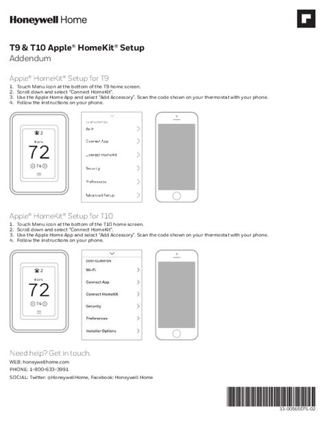 T9 & T10 Apple® HomeKit® Setup Guide for Honeywell Thermostats