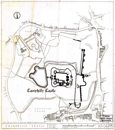 Caerphilly Castle Ground Plan (from http://map.coflein.gov.uk/index.php?action=do_images&numlink ...