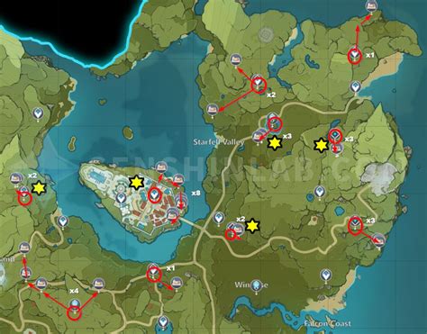 Dandelion Seed Farming Routes for Eula | GenshinLab