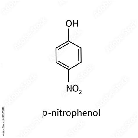 Formula of chemical structure of p-nitrophenol .Vector EPS 10. Stock ...