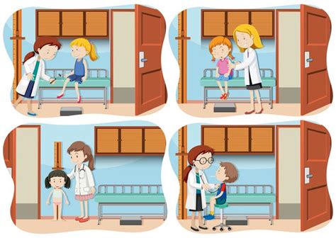 A Set of Kid at Hospital 292319 Vector Art at Vecteezy