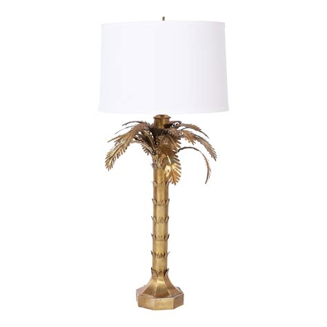 Mid Century Brass Palm Tree Table Lamp | Chairish