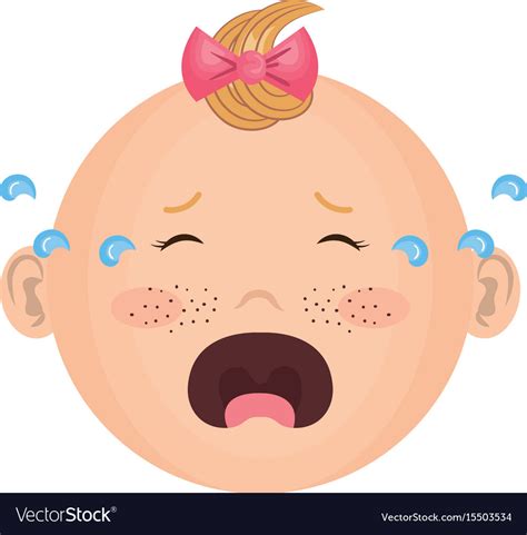 Baby face crying Royalty Free Vector Image - VectorStock