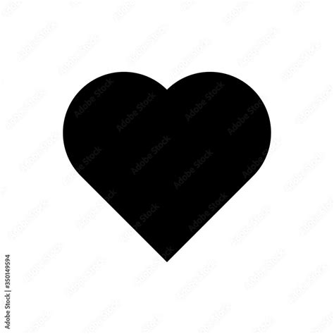 Black heart emoji isolated on white background. Love emoticon symbol modern, simple, vector ...