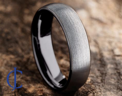 Mens Tungsten Wedding Band, Tungsten Ring Brushed Silver, Mens Wedding ...