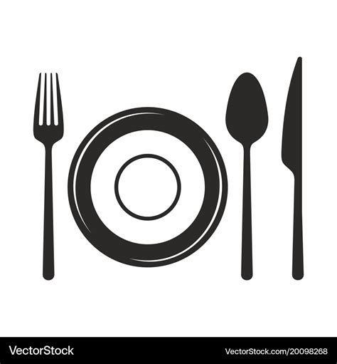 Fork knife spoon and plate icon Royalty Free Vector Image