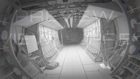 3d model of cargo aircraft interior