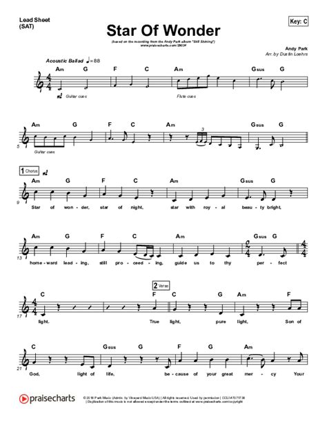 Star Of Wonder Sheet Music PDF (Andy Park) - PraiseCharts