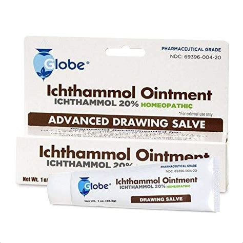 Globe Pharmaceutical Grade Ichthammol Ointment 20%, Drawing Salve First ...