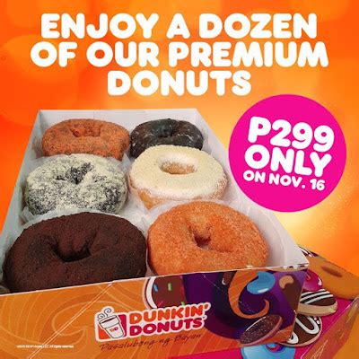 Manila Shopper: Dunkin' Donuts Premium Donuts Promo: Nov 16 2019