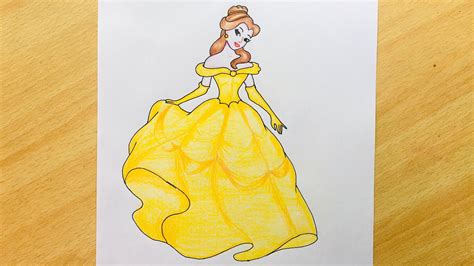 Cartoon Drawings Disney Princess Pencil Drawing Belle - Goimages This