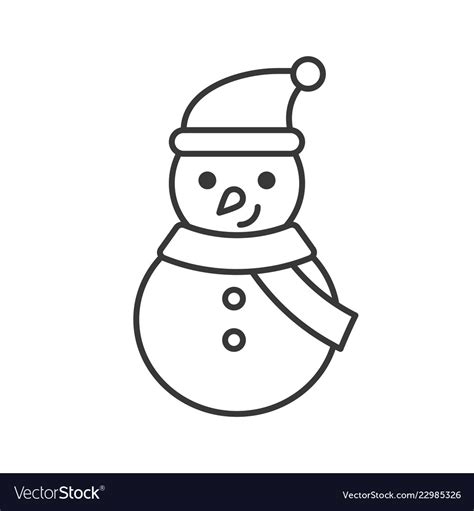 Snowman editable outline icon winter christmas Vector Image