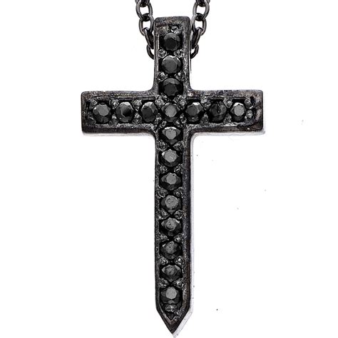 Black Diamond Cross Necklace — Iz&Co.