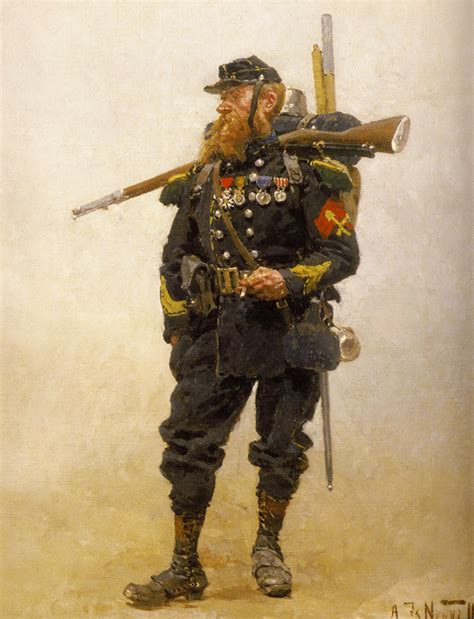 1870 Neuville Caporal de sapeurs de chasseurs à pied, tenue de campagne ...