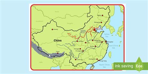 Physical Map of China With Labels | Poster | Twinkl Primary