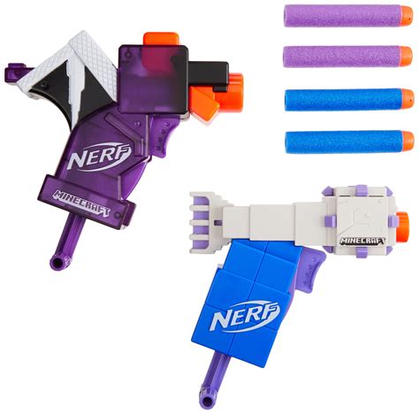 Buy NERF Micros Minecraft Ender Dragon and Elder Guardian Mini Blaster 2-Pack, 4 Elite Darts ...