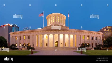 Ohio State Capital Building in Columbus Ohio at dusk Stock Photo - Alamy