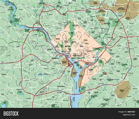 Washington Dc Metropolitan Area Map image & stock photo. 3907937