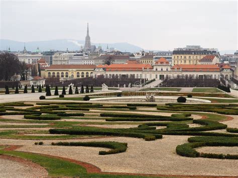 The Belvedere Gardens View. Stock Image - Image of austria, famous: 69498171