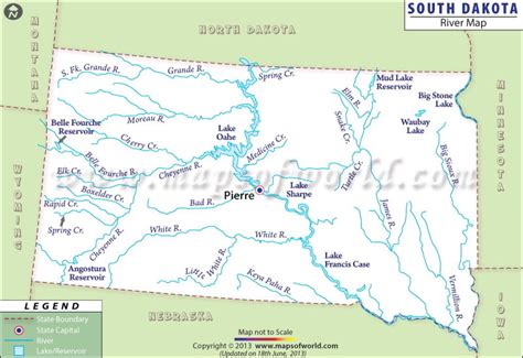 South Dakota Rivers Map, Rivers in South Dakota