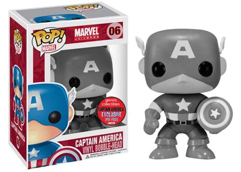 Funko Pop! Marvel Captain America (BlackWhite) Gemini Collectibles Bobble-Head Figure #06