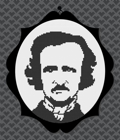 Edgar Allan Poe Silhouette Cross Stitch PDF Pattern - Etsy