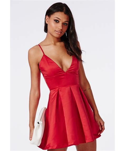 Red satin dress - Red satin