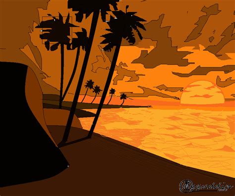 sunset by ms paint by mashiroqqu on DeviantArt