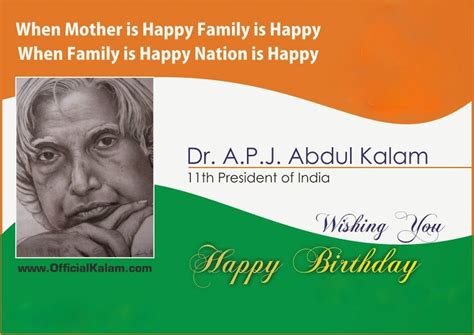 Dr. A.P.J. Abdul Kalam Birthday Wishes Images | Official Kalam