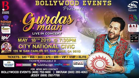 Gurdas Maan Live in Concert 2019 - Bay Area Concerts/Music in San Jose on May 18, 2019|Yollay