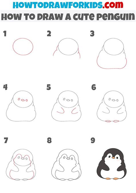 How to Draw a Cute Penguin in 2024 | Penguin drawing easy, Penguin drawing, Easy drawings