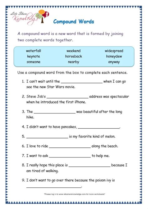 Compound Words Worksheets With Answers