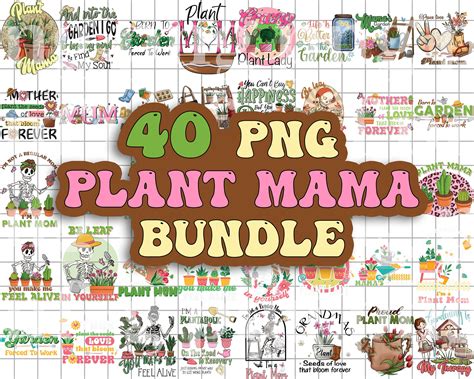 Plant Mom Png Bundle, Plant Lover Bundle, Plant Quotes, Gardening, Potted Plant, Retro Plant Png ...