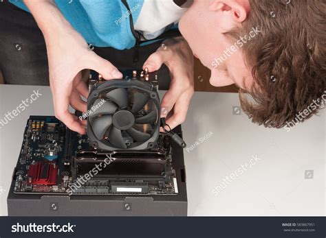 Young Man Installing Cpu Cooler Fan Stock Photo 583867951 | Shutterstock