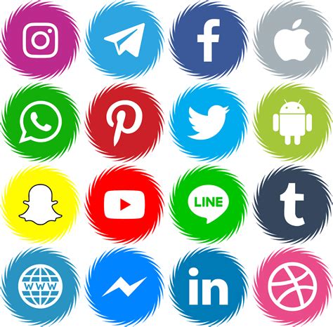 Download 16 Icons Social Media Vector Color Svg Eps - Facebook Twitter Instagram Telegram Icons ...