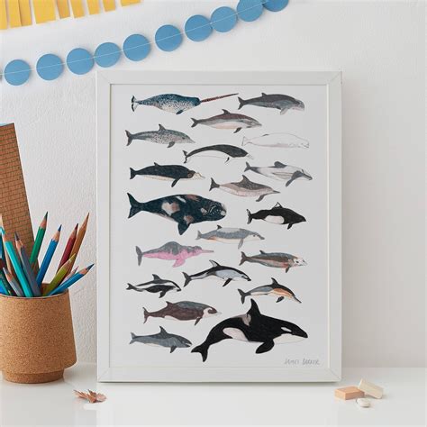 Whale and Dolphin Print Dolphin Wall Art Whale Print Whale - Etsy