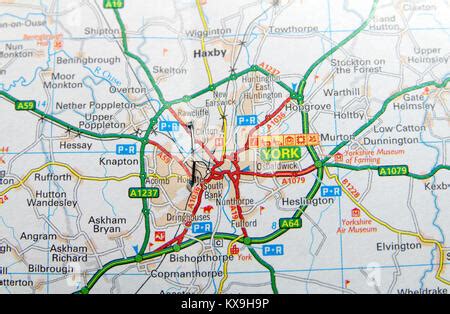 Road Map of York, England Stock Photo: 76010147 - Alamy