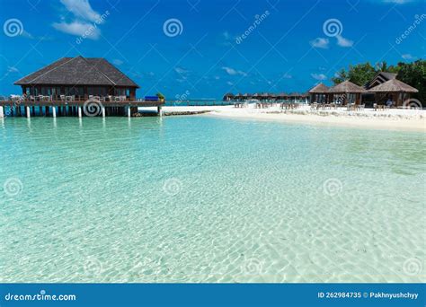 Tropical Maldives Island with White Sandy Beach Stock Image - Image of blue, landscape: 262984735