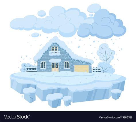 Cartoon snow storm blizzard natural disaster Vector Image