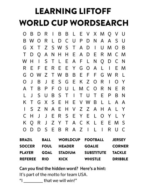 Soccer Word Search Fun for Kids | 101 Activity