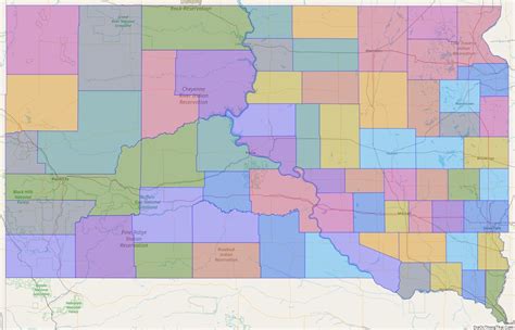 Political map of South Dakota State - Printable Collection - Địa Ốc ...