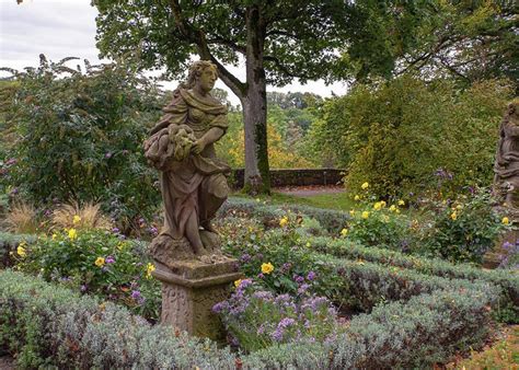 Statues of Rothenburg Castle Garden 2 Greeting Card by Jenny Rainbow