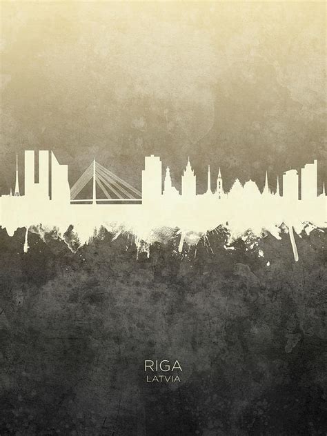 Riga Latvia Skyline Digital Art by Michael Tompsett - Pixels