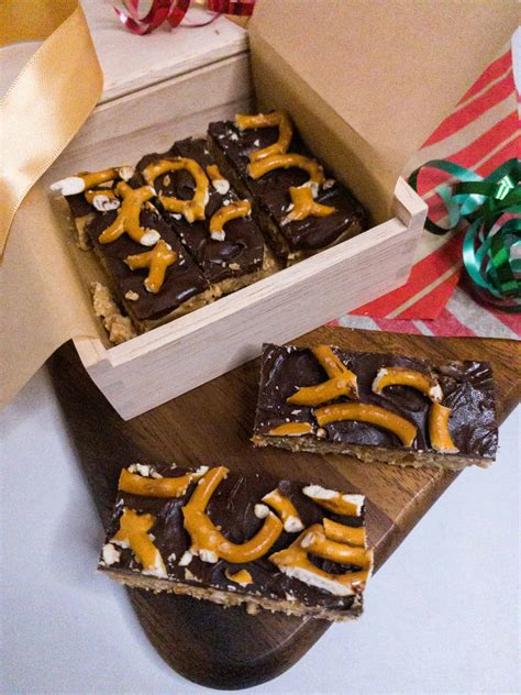 Peanut Butter Pretzel Bars - She's Almost Always Hungry