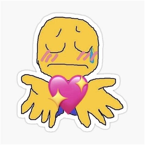 "Heart cursed emoji " Sticker for Sale by pandazo | Redbubble